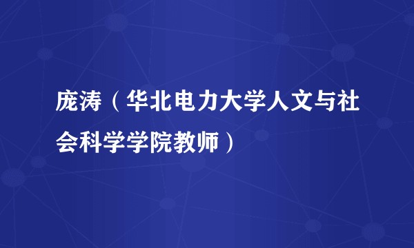 庞涛（华北电力大学人文与社会科学学院教师）