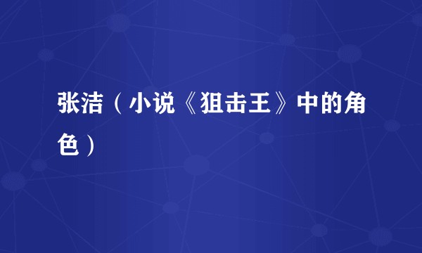 张洁（小说《狙击王》中的角色）