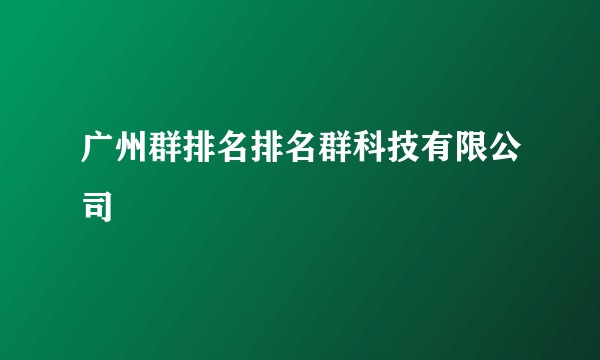 广州群排名排名群科技有限公司