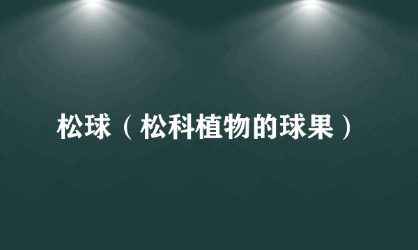 松球（松科植物的球果）