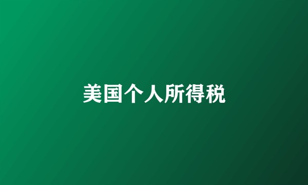 美国个人所得税