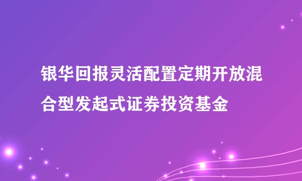 银华回报灵活配置定期开放混合型发起式证券投资基金