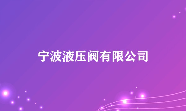 宁波液压阀有限公司