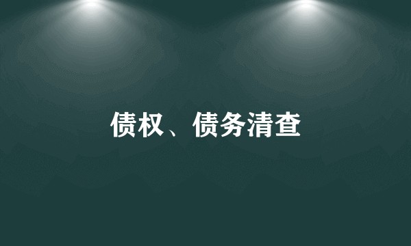 债权、债务清查