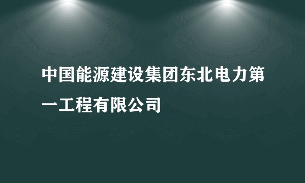 中国能源建设集团东北电力第一工程有限公司