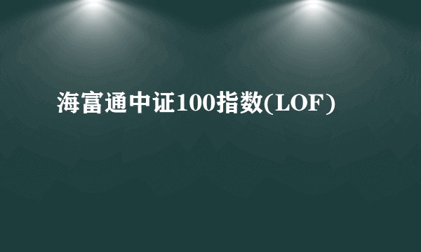 海富通中证100指数(LOF)