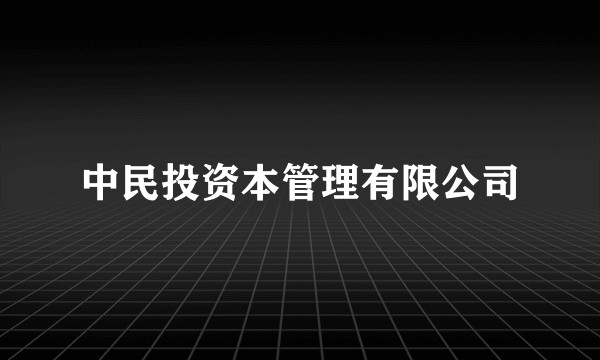 中民投资本管理有限公司