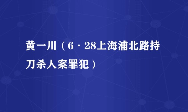 黄一川（6·28上海浦北路持刀杀人案罪犯）