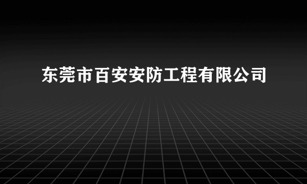 东莞市百安安防工程有限公司