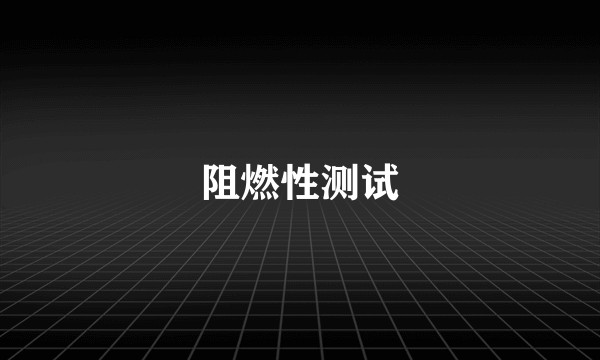 阻燃性测试
