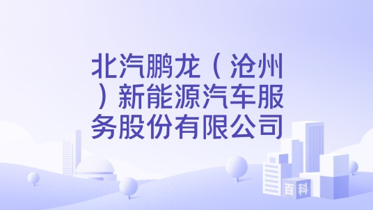 北汽鹏龙（沧州）新能源汽车服务股份有限公司