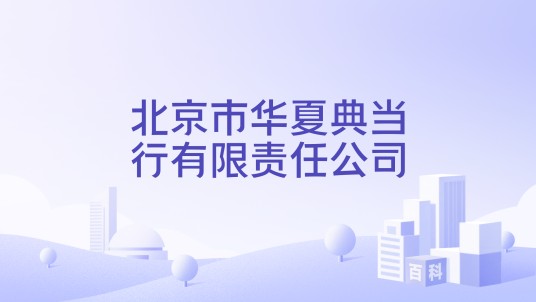 北京市华夏典当行有限责任公司