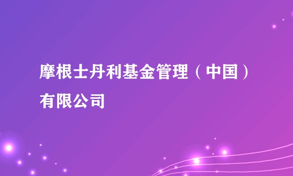 摩根士丹利基金管理（中国）有限公司