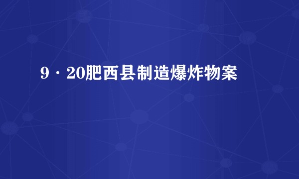 9·20肥西县制造爆炸物案