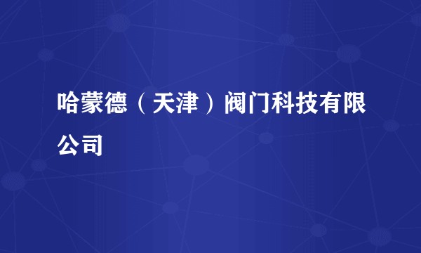 哈蒙德（天津）阀门科技有限公司
