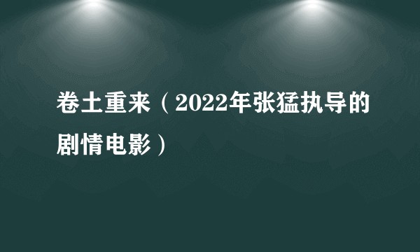 卷土重来(2022年张猛执导的剧情电影)