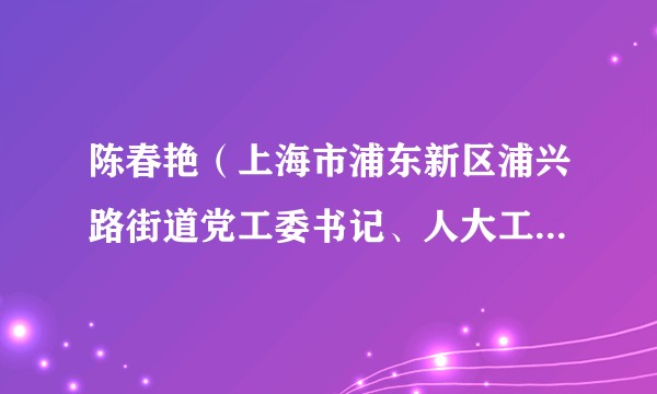 陈春艳（上海市浦东新区浦兴路街道党工委书记、人大工委主任）