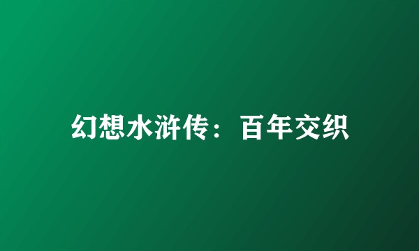 幻想水浒传：百年交织
