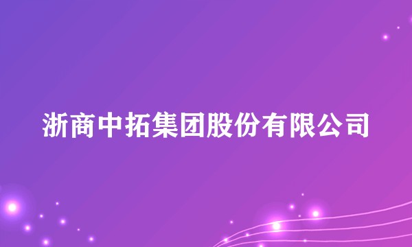 浙商中拓集团股份有限公司