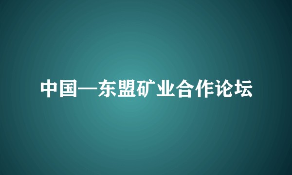 中国—东盟矿业合作论坛