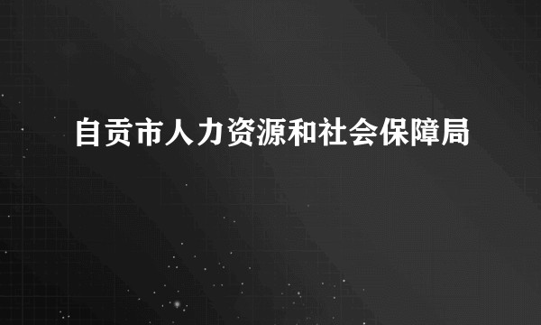 自贡市人力资源和社会保障局