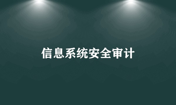 信息系统安全审计