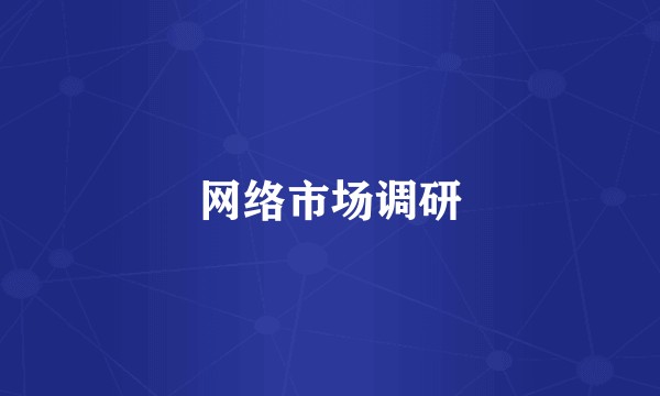 网络市场调研