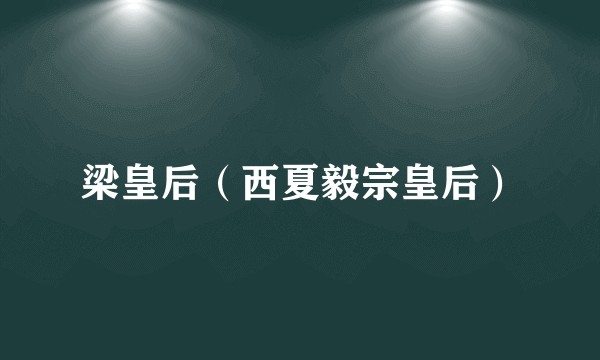 梁皇后（西夏毅宗皇后）