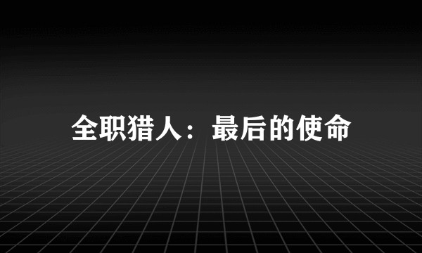 全职猎人：最后的使命