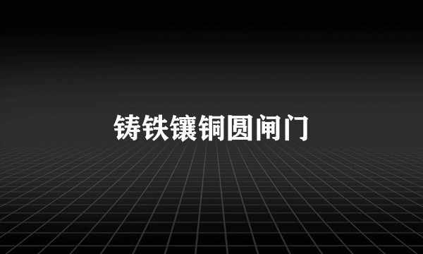 铸铁镶铜圆闸门