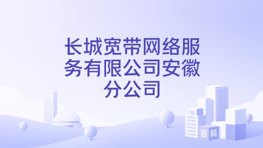 长城宽带网络服务有限公司安徽分公司