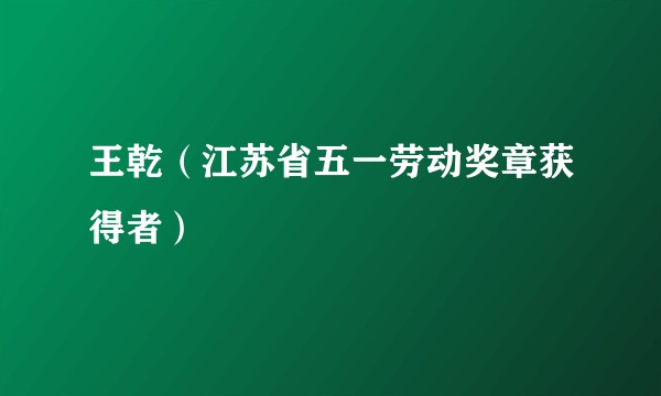 王乾（江苏省五一劳动奖章获得者）