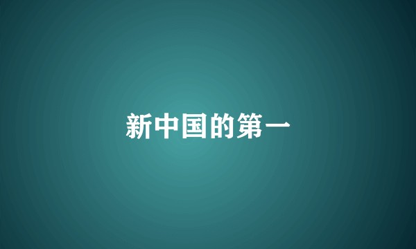 新中国的第一