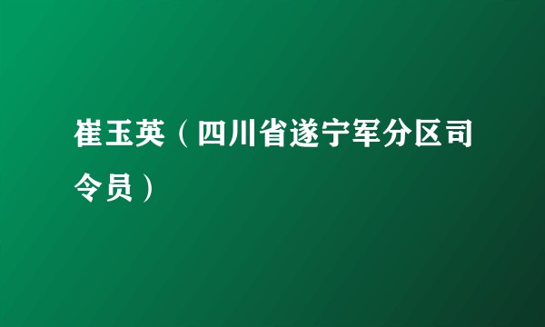 崔玉英（四川省遂宁军分区司令员）