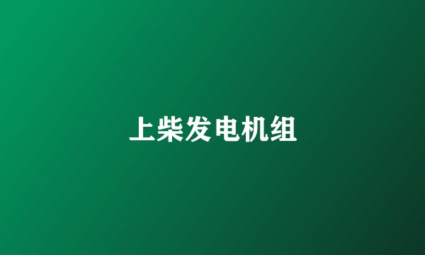 上柴发电机组