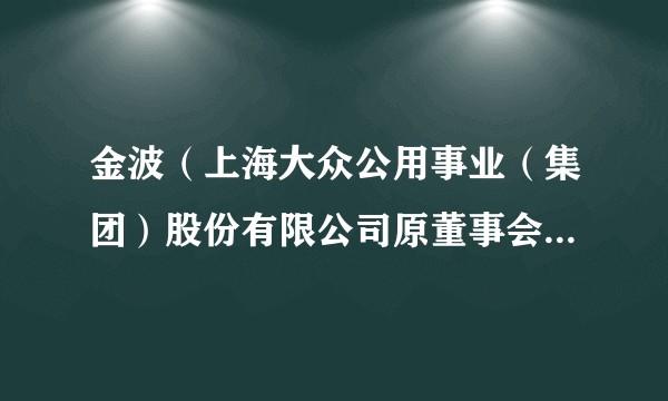 金波(上海大众公用事业(集团)股份有限公司原董事会秘书、副总裁)