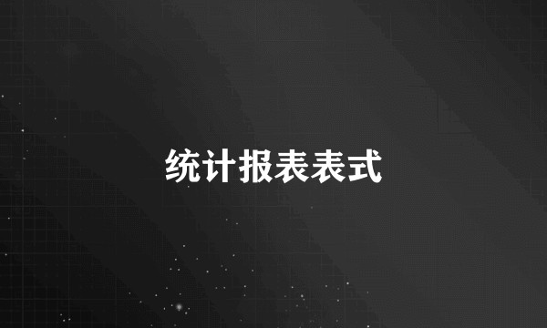统计报表表式