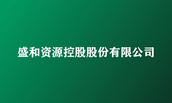 盛和资源控股股份有限公司