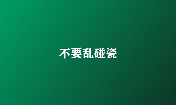 不要乱碰瓷