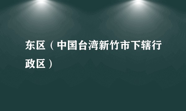 东区（中国台湾新竹市下辖行政区）