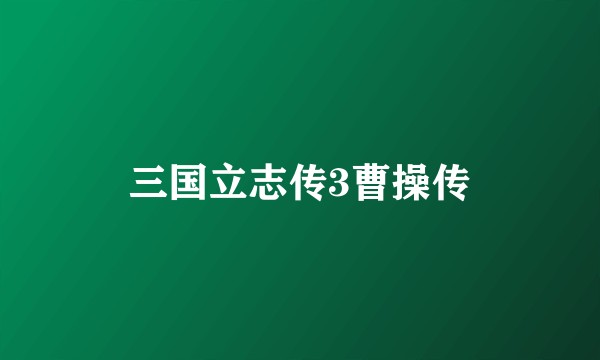 三国立志传3曹操传