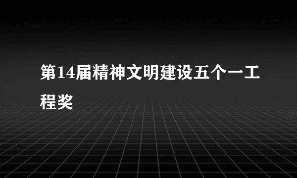 第14届精神文明建设五个一工程奖