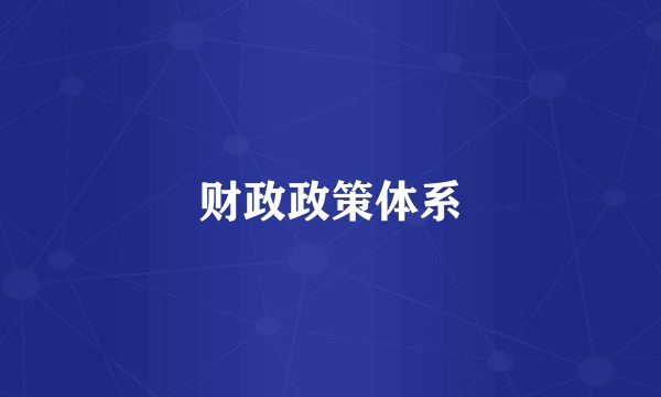财政政策体系