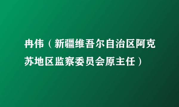 冉伟（新疆维吾尔自治区阿克苏地区监察委员会原主任）