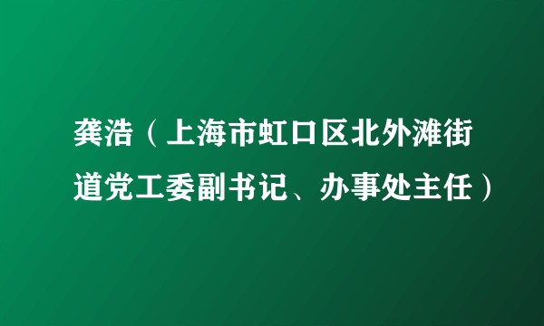 龚浩（上海市虹口区北外滩街道党工委副书记、办事处主任）