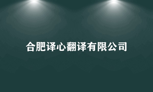 合肥译心翻译有限公司