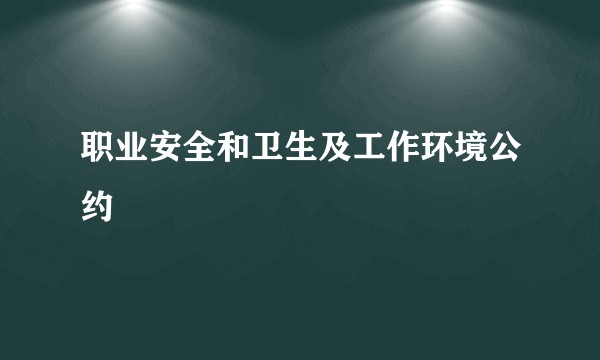 职业安全和卫生及工作环境公约