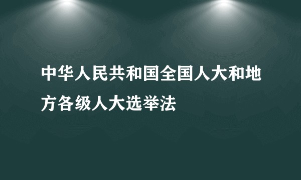 中华人民共和国全国人大和地方各级人大选举法