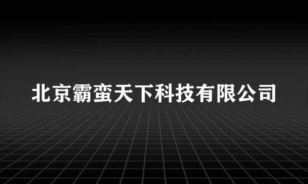 北京霸蛮天下科技有限公司