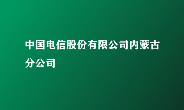 中国电信股份有限公司内蒙古分公司